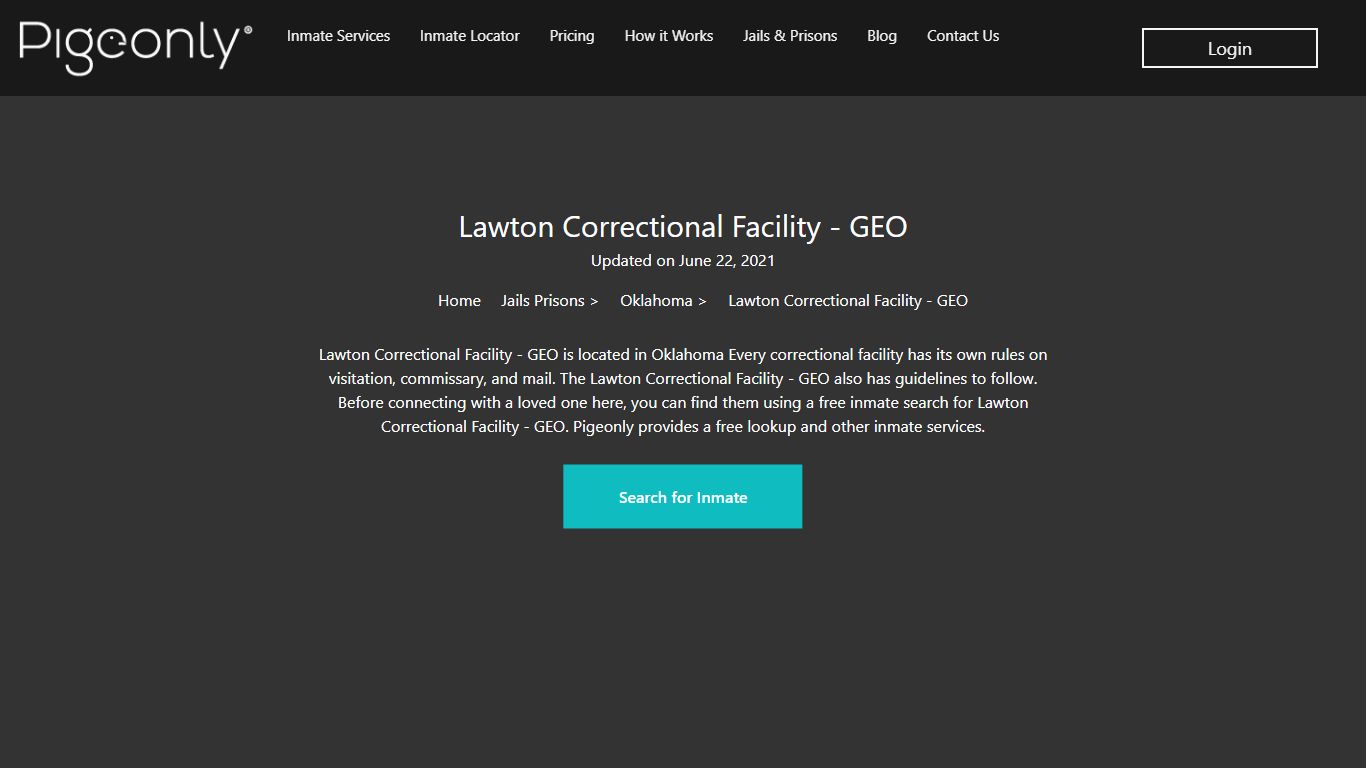 Lawton Correctional Facility - GEO Inmate Search | Oklahoma