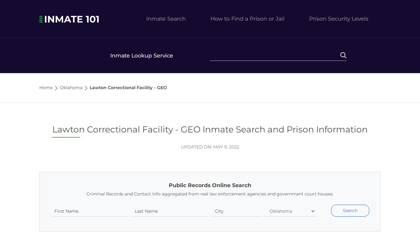 Lawton Correctional Facility - GEO Inmate Search ...